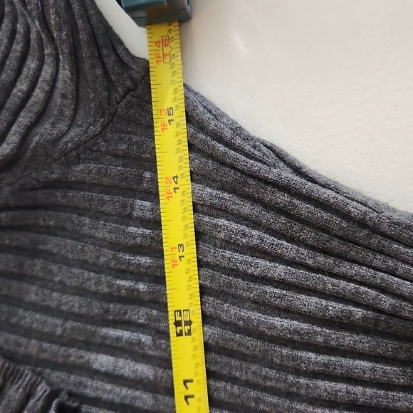 I.N.C International Concepts cowl sweater ribbed bodycon knit size L Large gray - Picture 8 of 10